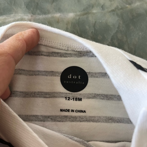 Dot Australia Striped Black White Shirt NWY - Picture 5 of 5
